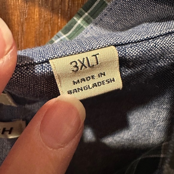 Haggar 3XLT Green Plaid Button Down Long Sleeve Stretch Casual Shirt Mens - Picture 3 of 4